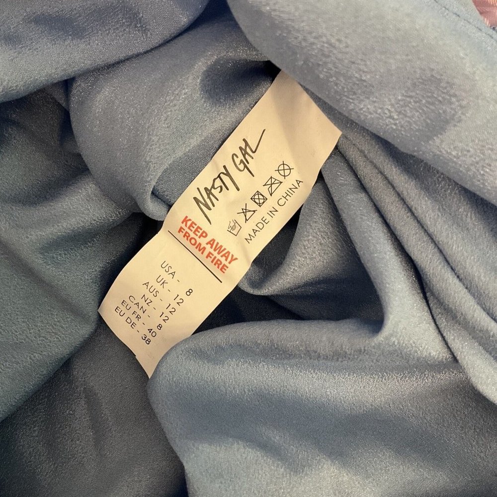 NWT Nasty Gal Animal Print Cowl Neck Mini Slip Dress Pink Purple Velour Size 8 - Picture 4 of 16